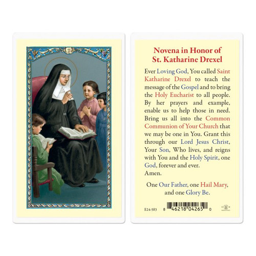 Saint Katharine Drexel Laminated Holy Card