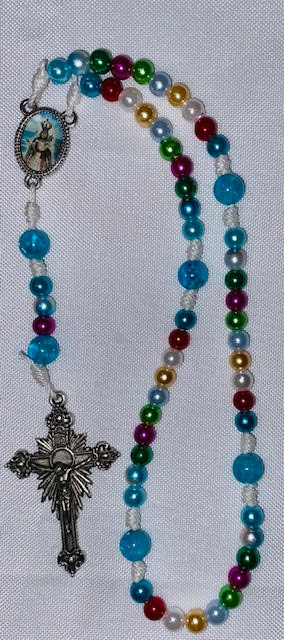 Our Lady of Lepanto - Newly Strung Rosary with Vintage Centerpiece/Crucifix