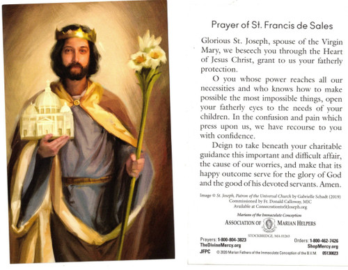 Prayer to Saint Joseph by Saint Francis de Sales