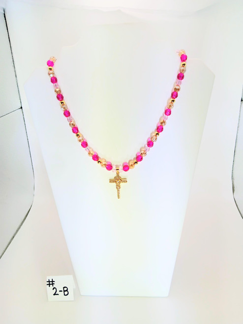 18 karate gold filled brass cross - Beautiful 18 inch Princess Necklace 