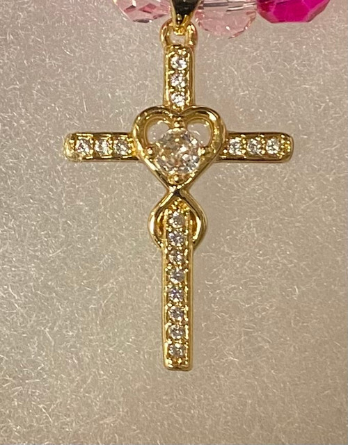 18 karate gold filled brass cross - Beautiful 18 inch Princess Necklace 