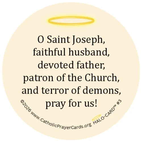 Saint Joseph Halo Holy Card with Verse
