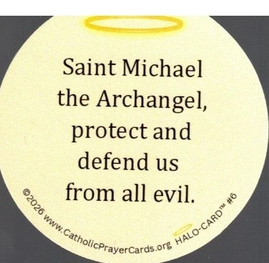 St Michael Halo Holy Card with Verse