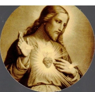 Sacred Heart of Jesus Halo Holy Card with Verse
