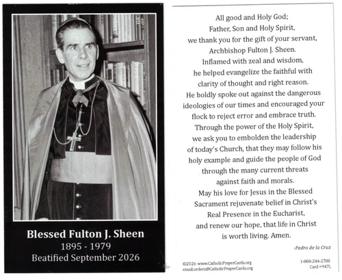 Blessed Fulton Sheen Prayer Card