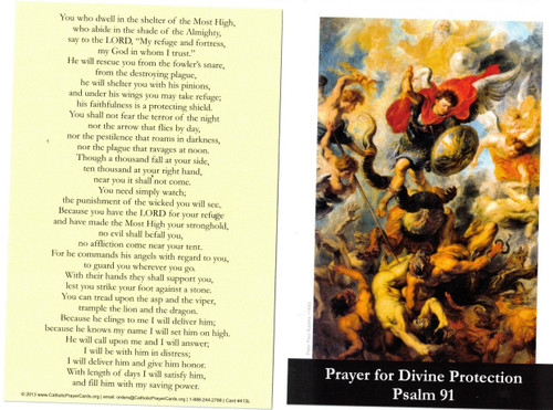 Divine Protection Prayer Card--Psalm 91