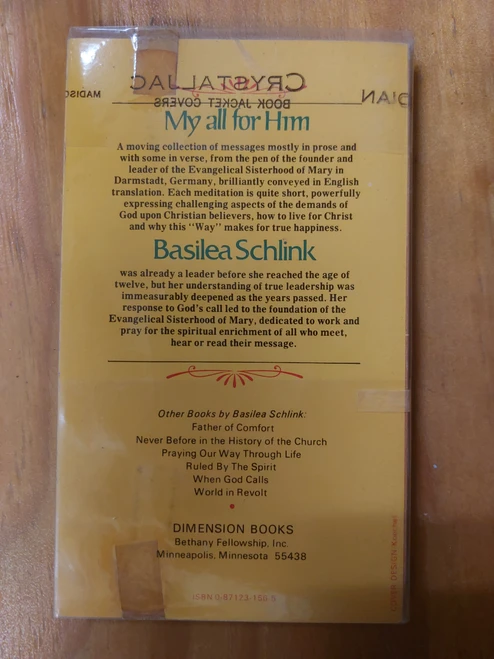 My All for Him by Basilea Schlink ISBN 0871233703  9780871233707