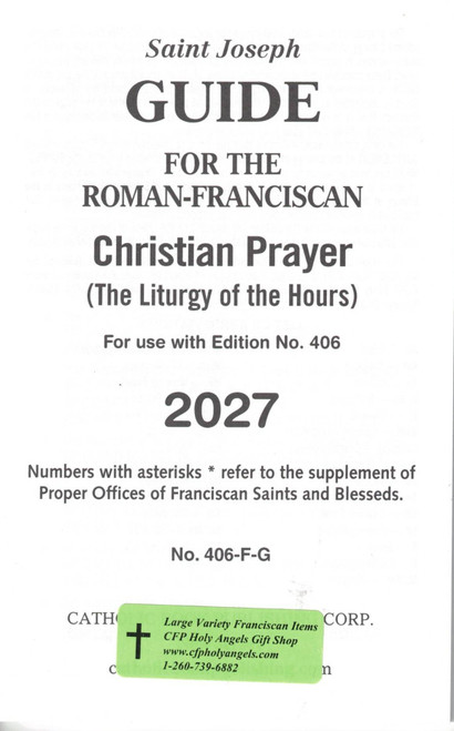 2027 Guide to the Roman Franciscan Standard Print Christian Prayer 1 Volume First Edition by Catholic Book 406/FG