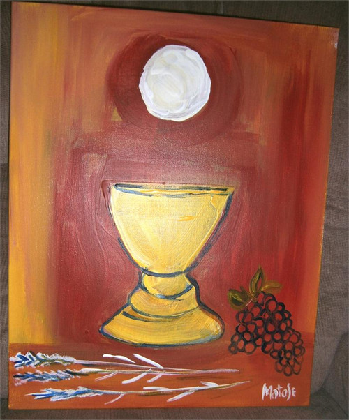 Blessed Sacrament--Original Acrylic Painting by Artist Joseph Matose IV