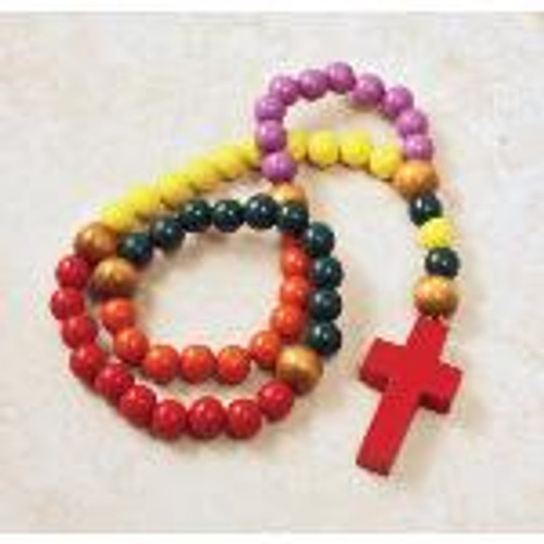 Children's Colorful Wooden Bead Rosary