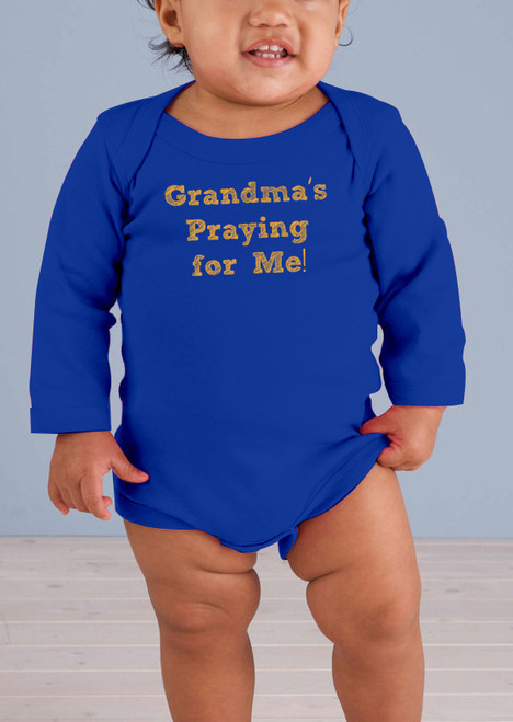 Grandma's Praying for Me! Long-Sleeve Baby Onesie