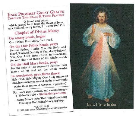 Inexpensive 8 Inch By 10 Inch Image Of Divine Mercy In Color