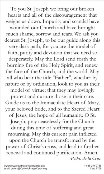 Saint Joseph Prayer for the Church and Clergy