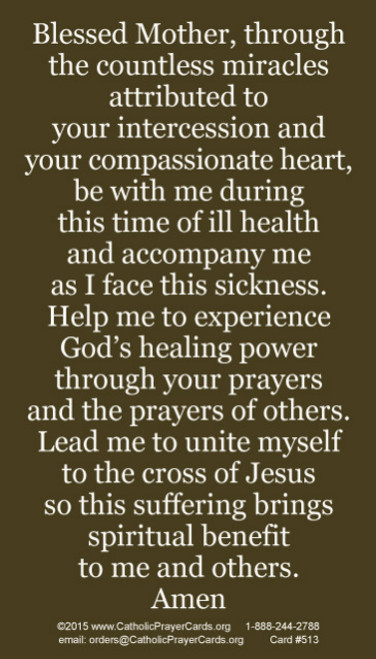 Prayer to Our Lady, Health of the Sick