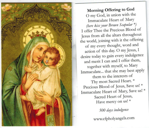 Morning Offering To God Prayer Card With Blessed Mother Christ Child morning-offering-to-god-prayer-card-with-blessed-mother-christ-child