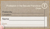 Secular Franciscan Profession Wallet Card