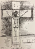 Crucifix sketch by Joseph Matose 12"x 9"