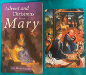 Advent and Christmas with Mary prayer booklet and beautiful large (6"x 4") Holy Card on heavy card stock