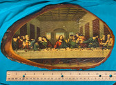 Last Supper Laminated on Wood Slice Wall Plaque - Vintage