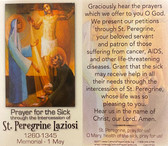 Prayer for the Sick - St. Peregrine Laziosi