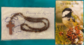 Set of 2 - Dark brown wood corded rosary with 'Sing a Song of Hope' 32-page Prayer Booklet