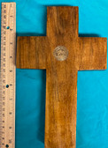 9.5" Handcrafted Wooded Cross with St. Jude Medal