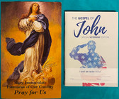 Set of 3 Vintage Patriotic Items - Book of John booklet with Mary Immaculate Holy Card