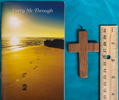 Set of 2 - Vintage Wood Cross with 32-page 'Carry Me Through' Booklet from Salesian Missions