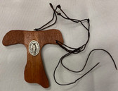 Handcrafted 3.5" Tau Cross with Miraculous Medal