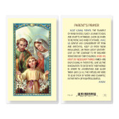 Parent's Prayer Laminated Holy Card