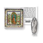 Our Lady of Guadalupe Pocket Statue with Holy Card in a Clear Pouch