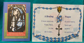 Beautiful Light Blue Rosary with 31-page Rosary booklet