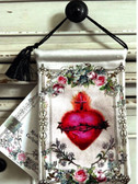 Velvet Blessing Pouch - Sacred Heart with White Background