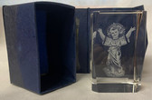 Vintage Heavy Glass Cube with Hologram of Baby Jesus comes with sturdy box