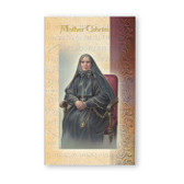 Two Page Biography of Saint Francis Xavier Cabrini Prayer Card Foldout