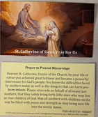 St. Catherine of Siena, Prayer to Prevent Miscarriage - Prayer Card