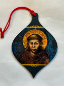 Saint Francis by Cimabue Large Pendant Shaped Wood Ornament