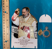 Set of 3!   St. Padre Pio Poster, Colorful St, Pio Medal & Miraculous Medal Rosary Ring