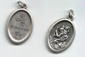 Saint Christopher Silver Oxidized Medal Inexpensive Patron Saint of Travelers