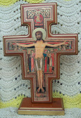 San Damiano Embellished Border Crucifix with Gold Accents