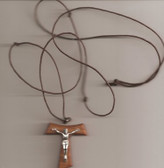 Wooden Tau Crucifix Pendant with Corpus