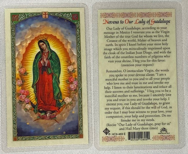 Our Lady of Guadalupe Novena Laminated Prayer Card