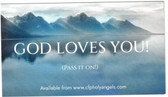 GOD LOVES YOU!  (Pass it on!) Wallet Size Inexpensive Give Away Encouragement Card