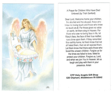 A Prayer for Children Who Have Died Unloved Prayer Card