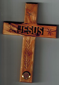 Jesus Crucifix with vial of soil