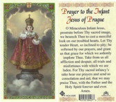 prayer to the Infant Jesus of Prague, laminated prayer card