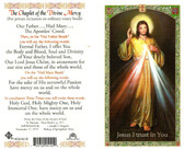 The Chaplet of the Divine Mercy,Laminated prayer card