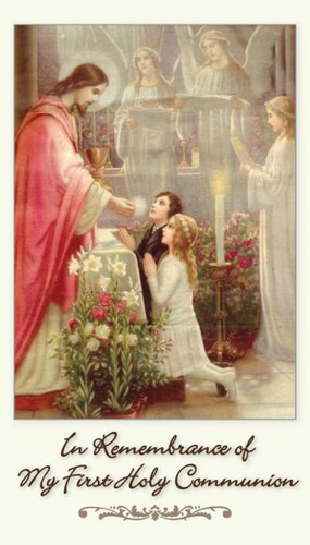 Traditional First Communion Remembrance Card with Anima Christi Prayer