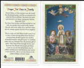 Laminated Prayer Card for peace in Family.