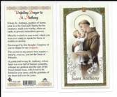 Laminated Prayer Card “Unfailing Prayer to St. Anthony’”.